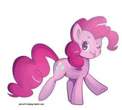 Size: 1081x979 | Tagged: safe, artist:pulsefirepony, derpibooru import, pinkie pie, earth pony, pony, :p, blush sticker, blushing, cute, diapinkes, female, heart eyes, image, mare, one eye closed, png, simple background, smiling, solo, tongue out, white background, wingding eyes, wink