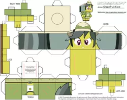 Size: 2979x2354 | Tagged: safe, artist:grapefruitface1, derpibooru import, daring do, equestria girls, craft, cubeecraft, hat, image, papercraft, png, printable, solo