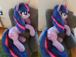 Size: 2608x1936 | Tagged: safe, artist:epicrainbowcrafts, derpibooru import, twilight sparkle, pony, unicorn, couch, image, irl, jpeg, life size, photo, plushie, solo