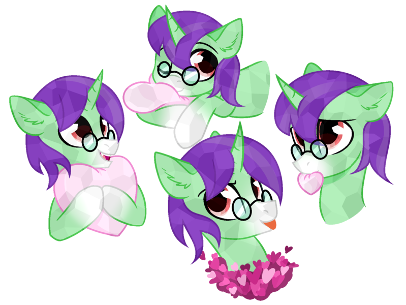 Size: 1841x1382 | Tagged: safe, artist:cloud-fly, derpibooru import, oc, oc:crescent star, unofficial characters only, crystal pony, pony, unicorn, :p, base used, crystal unicorn, happy, heart, heart pillow, hearts and hooves day, image, male, mlem, open mouth, pillow, png, silly, simple background, solo, stallion, tongue out, transparent background