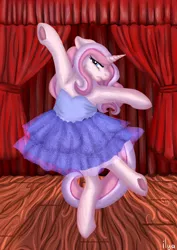 Size: 2894x4093 | Tagged: safe, artist:sugar lollipop, derpibooru import, oc, oc:sugar lollipop, unofficial characters only, pony, unicorn, angry, arms in the air, ballerina, ballet, chubby, clothes, complex background, cute, dancing, dress, en pointe, female, frog (hoof), horn, image, jpeg, mare, request, requested art, scenery, solo, tiptoe, tutu, underhoof, unicorn oc