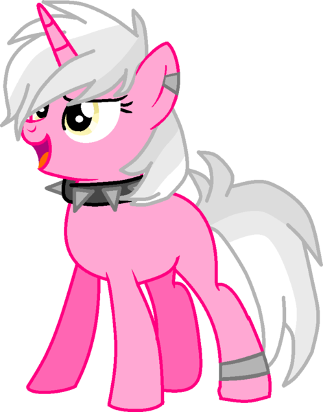 Size: 823x1049 | Tagged: safe, artist:cherryblossoms-bases, artist:pegasski, derpibooru import, oc, unofficial characters only, pony, unicorn, base used, choker, ear piercing, earring, eyelashes, horn, image, jewelry, open mouth, piercing, png, simple background, smiling, solo, spiked choker, transparent background, unicorn oc, vector