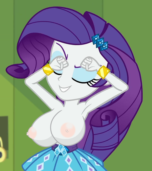 Size: 961x1080 | Tagged: questionable, derpibooru import, edit, edited screencap, screencap, rarity, equestria girls, equestria girls series, holidays unwrapped, spoiler:eqg series (season 2), adorasexy, areola, armpits, big breasts, bracelet, breast edit, breasts, busty rarity, canterlot high, clothes, cropped, cute, eyes closed, eyeshadow, female, hallway, huge breasts, image, jewelry, lockers, makeup, nipples, nudity, o come all ye squashful, partial nudity, png, raribetes, sexy, solo, topless, topless edit