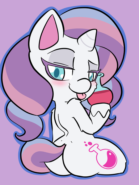 Size: 1536x2048 | Tagged: safe, artist:steelsoul, derpibooru import, potion nova, pony, unicorn, my little pony: pony life, :p, butt, female, image, looking at you, looking back, looking back at you, open mouth, plot, png, potion, smug, solo, tongue out