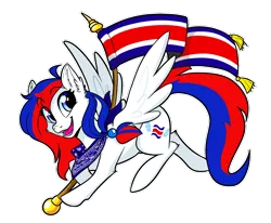 Size: 1280x1057 | Tagged: safe, artist:lasserland, derpibooru import, ponified, pegasus, pony, bandana, costa rica, female, flag, image, nation ponies, open mouth, png