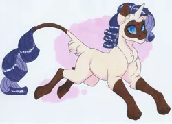 Size: 3747x2707 | Tagged: safe, artist:frozensoulpony, derpibooru import, oc, oc:clear cut, hybrid, image, interspecies offspring, jpeg, male, offspring, parent:capper, parent:capper dapperpaws, parent:rarity, parents:capperity, solo, traditional art