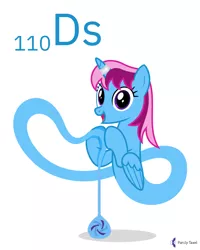 Size: 4000x5000 | Tagged: safe, artist:parclytaxel, derpibooru import, oc, oc:parcly taxel, unofficial characters only, alicorn, genie, genie pony, pony, albumin flask, series:joycall6's periodic table, .svg available, absurd resolution, alicorn oc, bottle, chemistry, darmstadtium, female, floating, horn, image, looking at you, mare, periodic table, png, simple background, smiling, solo, tail, tail pull, trotcon, trotcon online, vector, white background, wings