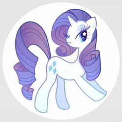 Size: 1200x1200 | Tagged: safe, artist:boon_9, derpibooru import, part of a set, rarity, pony, unicorn, circle background, female, image, jpeg, mare, one eye closed, solo, starry eyes, wingding eyes, wink