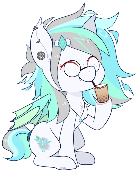 Size: 1896x2372 | Tagged: safe, artist:jetjetj, derpibooru import, part of a set, oc, oc:snowdrift tundra, bat pony, pony, chibi, commission, cute, female, image, mare, png, simple background, solo, transparent background, ych result