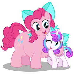 Size: 3266x3258 | Tagged: safe, artist:aleximusprime, derpibooru import, pinkie pie, princess flurry heart, alicorn, earth pony, pony, flurry heart's story, adorafatty, auntie pinkie, bow, cute, diabetes, diabetes intensifies, diapinkes, fat, female, filly, filly flurry heart, flurrybetes, high res, hug, image, older, older flurry heart, png, pudgy pie, simple background, transparent background