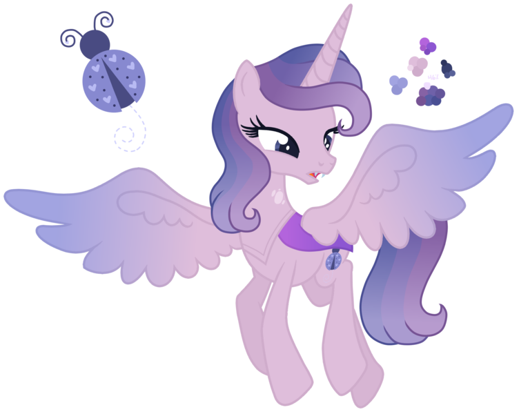 Size: 2060x1644 | Tagged: safe, artist:magicuniclaws, derpibooru import, oc, alicorn, changepony, hybrid, alicorn oc, female, horn, image, interspecies offspring, magical lesbian spawn, offspring, parent:princess luna, parent:queen chrysalis, parents:chrysaluna, png, simple background, solo, transparent background, wings