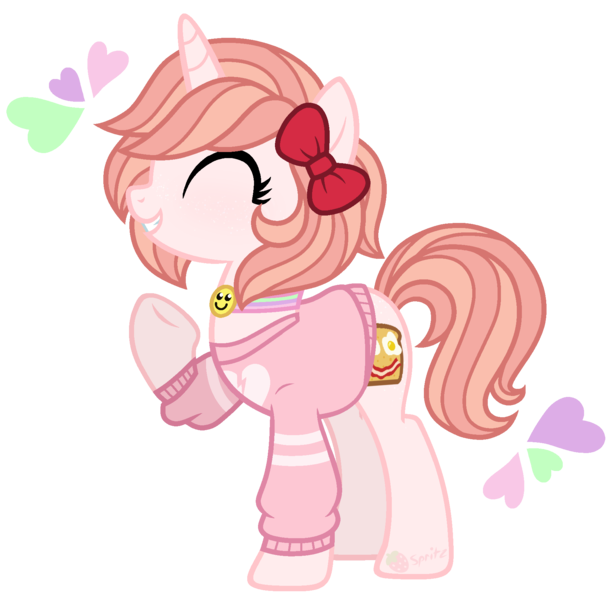 Size: 1800x1776 | Tagged: safe, artist:strawberry-spritz, derpibooru import, oc, oc:sunny side-up, pony, unicorn, clothes, female, image, mare, png, shirt, simple background, solo, transparent background