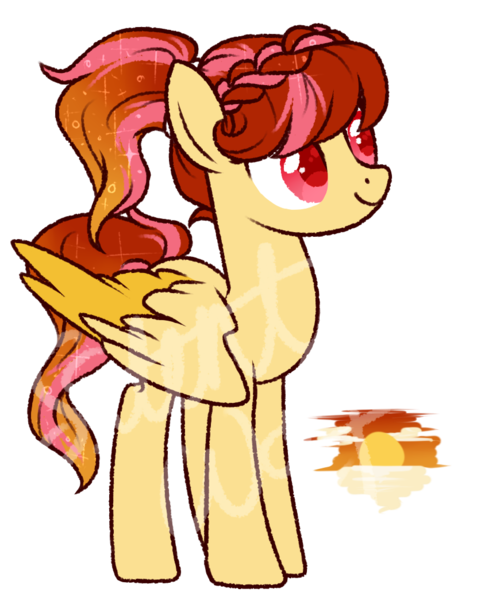 Size: 830x1044 | Tagged: safe, artist:silentwolf-oficial, derpibooru import, oc, unofficial characters only, pegasus, pony, braid, female, image, mare, pegasus oc, png, signature, simple background, smiling, solo, transparent background, two toned wings, watermark, wings
