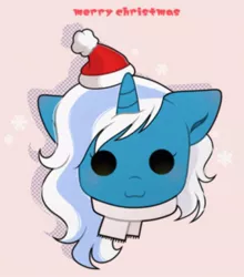 Size: 657x748 | Tagged: safe, artist:glimmermoon11, derpibooru import, oc, oc:fleurbelle, unofficial characters only, alicorn, pony, alicorn oc, christmas, clothes, female, hat, holiday, horn, image, jpeg, mare, santa hat, scarf, solo, wings