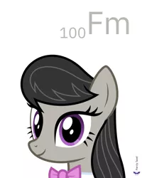 Size: 4000x5000 | Tagged: safe, artist:parclytaxel, derpibooru import, octavia melody, earth pony, pony, series:joycall6's periodic table, .svg available, 100, absurd resolution, bowtie, bust, chemistry, cute, female, fermium, image, looking at you, mare, periodic table, png, portrait, simple background, smiling, solo, tavibetes, vector, white background