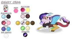 Size: 5256x2944 | Tagged: safe, artist:purplepotato04, derpibooru import, oc, oc:galaxy chaos, draconequus, hybrid, image, interspecies offspring, lying down, offspring, parent:discord, parents:discolight, parent:twilight sparkle, png, prone, reference sheet, simple background, solo, transparent background