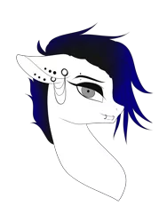 Size: 1200x1600 | Tagged: safe, artist:minelvi, derpibooru import, oc, oc:cyan crystal, unofficial characters only, pegasus, pony, bust, ear piercing, earring, eyelashes, image, jewelry, lip piercing, male, pegasus oc, piercing, png, simple background, solo, stallion, transparent background, wings