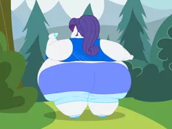 Size: 2400x1800 | Tagged: suggestive, artist:neongothic, derpibooru import, rarity, equestria girls, alternate hairstyle, ass, bbw, belly, big belly, bingo wings, breasts, butt, fat, fat ass, fat boobs, female, huge butt, image, impossibly large butt, large butt, morbidly obese, obese, png, ponytail, raritubby, rearity, solo, ssbbw, sweat, the ass was fat, thick, thighs, thunder thighs, water bottle, weight gain, workout outfit