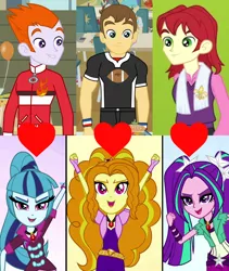 Size: 1590x1888 | Tagged: safe, derpibooru import, edit, edited screencap, screencap, adagio dazzle, aria blaze, heath burns, nolan north, sonata dusk, teddy t. touchdown, equestria girls, equestria girls (movie), rainbow rocks, crack shipping, cropped, female, heart, heathdusk, image, male, nolaria, png, shipping, shipping domino, straight, the dazzlings, touchdazzle