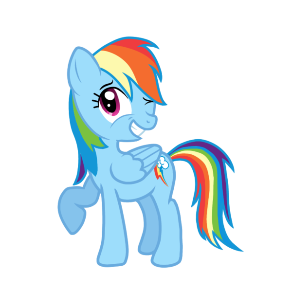 Size: 768x768 | Tagged: safe, artist:donidyde, derpibooru import, rainbow dash, pegasus, pony, folded wings, grin, image, looking at you, one eye closed, png, raised hoof, show accurate, simple background, smiling, solo, standing, transparent background, wings, wink, winking at you