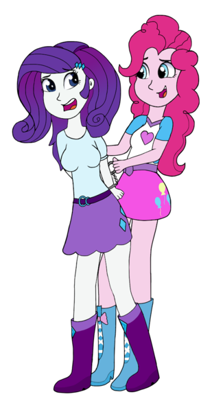 Size: 557x1080 | Tagged: safe, artist:alviniscute, derpibooru import, pinkie pie, rarity, equestria girls, arm behind back, arrested, cuffs, image, png, simple background, transparent background