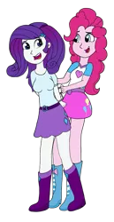 Size: 557x1080 | Tagged: safe, artist:alviniscute, derpibooru import, pinkie pie, rarity, equestria girls, arm behind back, arrested, cuffs, image, png, simple background, transparent background
