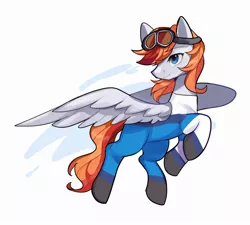 Size: 2000x1800 | Tagged: safe, artist:wzngtx, artist:猞塔, derpibooru import, oc, oc:felix gulfstream, pegasus, pony, clothes, commission, flight suit, goggles, image, jpeg, male, simple background, uniform