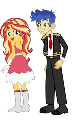 Size: 3000x5220 | Tagged: safe, artist:gmaplay, derpibooru import, flash sentry, sunset shimmer, equestria girls, ass, bunset shimmer, butt, female, flashimmer, image, male, marco diaz, png, shipping, simple background, star butterfly, star vs the forces of evil, straight, transparent background