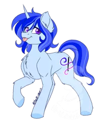 Size: 1080x1265 | Tagged: safe, artist:silentwolf-oficial, derpibooru import, oc, oc:silent wolf, unofficial characters only, pony, unicorn, :p, chest fluff, eyelashes, horn, image, png, raised hoof, signature, simple background, smiling, solo, tongue out, transparent background, unicorn oc, watermark
