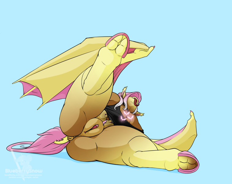 Size: 1500x1189 | Tagged: explicit, artist:blueberrysnow, derpibooru import, fluttershy, oc, oc:miyuki o'connor, bat pony, human, pony, anus, ass, bat ponified, bottomless, butt, character to character, choker, clitoris, clothes, crotchboobs, digital art, dock, flutterbat, frog (hoof), furry to pony, futa to female, hooves, human to pony, image, jewelry, low angle, necklace, nipple piercing, nipples, nudity, partial nudity, piercing, png, ponut, pubic fluff, race swap, shirt, simple background, tail, teat piercing, teats, tongue out, transformation, transgender transformation, underhoof, vulva, vulvar winking, wings