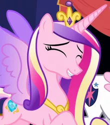 Size: 1332x1517 | Tagged: safe, derpibooru import, screencap, princess cadance, shining armor, alicorn, pony, best gift ever, cropped, cute, cutedance, eyes closed, female, image, male, mare, png, solo focus, spread wings, twilight's castle, wings