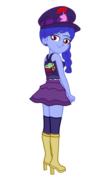 Size: 1128x1853 | Tagged: safe, artist:gmaplay, derpibooru import, space camp (character), equestria girls, ferrari, formula 1, image, png, racing, simple background, solo, transparent background