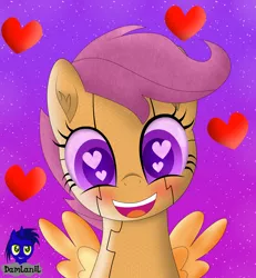 Size: 3840x4154 | Tagged: safe, artist:damlanil, derpibooru import, scootaloo, pegasus, pony, robot, robot pony, blushing, cute, cutealoo, female, filly, gynoid, happy, heart, heart eyes, image, looking at you, mare, open mouth, png, scootabot, simple background, smiling, vector, weapons-grade cute, wingding eyes, wings