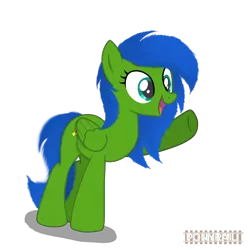 Size: 3000x3000 | Tagged: safe, artist:indonesiarailroadpht, derpibooru import, oc, oc:checkpoint, pegasus, pony, image, open mouth, png, raised hoof, show accurate, simple background, solo, transparent background, watermark