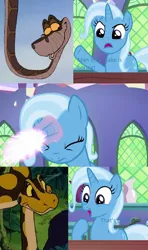 Size: 640x1080 | Tagged: safe, artist:raynapole, derpibooru import, edit, edited screencap, screencap, trixie, snake, all bottled up, exploitable meme, image, kaa, meme, png, the jungle book, trixie fixing meme