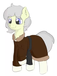 Size: 1136x1504 | Tagged: safe, artist:czaroslaw, derpibooru import, oc, oc:blazing mist, unofficial characters only, earth pony, pony, clothes, coat, commission, image, male, png, raised hoof, simple background, socks (coat marking), solo, stallion