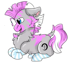 Size: 2221x1968 | Tagged: safe, artist:euspuche, derpibooru import, oc, oc:chifundo, unofficial characters only, zebra, fallout equestria, fallout equestria: dead tree, chest fluff, clothes, female, image, mare, png, pose, simple background, smiling, socks, solo, striped socks, transparent background