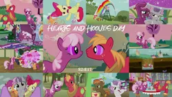 Size: 1970x1109 | Tagged: safe, derpibooru import, edit, edited screencap, editor:quoterific, screencap, apple bloom, big macintosh, button mash, cheerilee, cup cake, scootaloo, sweetie belle, twilight sparkle, hearts and hooves day (episode), cheerimac, cutie mark crusaders, female, image, male, png, shipping, straight