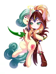 Size: 2760x3671 | Tagged: grimdark, artist:alus, derpibooru import, oc, oc:seven sister, blood, heroes of the storm, image, png, valeera sanguinar