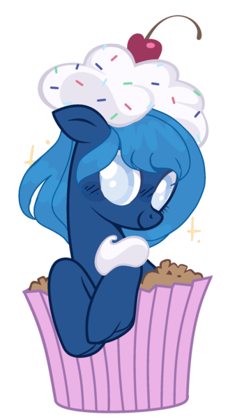 Size: 1430x2454 | Tagged: safe, artist:rose-moonlightowo, derpibooru import, oc, oc:lorelei snowflake, pony, cupcake, female, food, image, mare, png, simple background, solo, transparent background