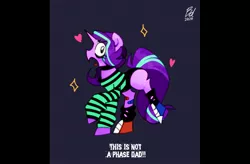 Size: 1643x1080 | Tagged: safe, artist:opossum-stuff, derpibooru import, starlight glimmer, pony, unicorn, choker, clothes, converse, dialogue, emo, image, it's not a phase, jpeg, open mouth, shoes, solo, teenage glimmer, teenager