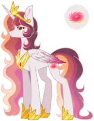 Size: 1280x1653 | Tagged: safe, artist:purelightsparkle, derpibooru import, oc, oc:princess andromeda, unofficial characters only, alicorn, alicorn oc, female, horn, image, offspring, parent:king sombra, parent:princess celestia, parents:celestibra, png, simple background, solo, transparent background, wings