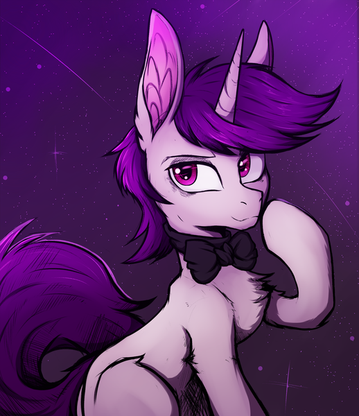 Size: 1900x2200 | Tagged: safe, artist:tatykin, derpibooru import, oc, oc:lapush buns, unofficial characters only, bunnycorn, pony, unicorn, boop, bowtie, image, png, self-boop, solo