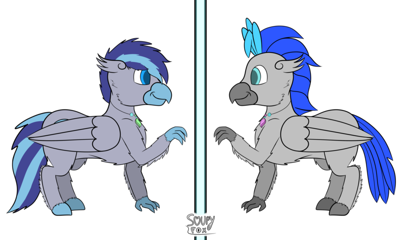 Size: 5000x3000 | Tagged: safe, artist:soupyfox, derpibooru import, oc, oc:aspen volare, oc:messier, unofficial characters only, hippogriff, image, male, mirror, png, simple background, transparent background