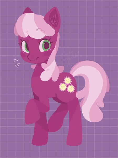 Size: 1535x2048 | Tagged: safe, artist:daisycorpse, derpibooru import, cheerilee, earth pony, pony, female, graph paper, image, jpeg, mare, purple background, simple background, solo