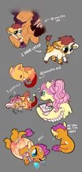 Size: 1024x2156 | Tagged: safe, artist:loryska, derpibooru import, fluttershy, saffron masala, smolder, oc, oc:clarabelle, oc:larkspur, dragon, hybrid, pony, zony, baby, baby draconequus, baby dragon, baby smolder, cute, egg, hatching, hatchling, headcanon, image, interspecies offspring, jpeg, offspring, parent:discord, parent:fluttershy, parents:discoshy, smolderbetes