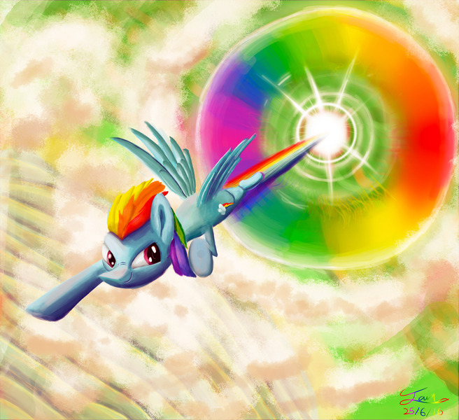 Size: 7000x6400 | Tagged: safe, artist:cyonixcymatro, derpibooru import, rainbow dash, pegasus, pony, absurd resolution, female, flying, image, jpeg, mare, rainbow trail, solo, sonic rainboom