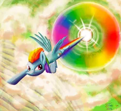 Size: 7000x6400 | Tagged: safe, artist:cyonixcymatro, derpibooru import, rainbow dash, pegasus, pony, absurd resolution, female, flying, image, jpeg, mare, rainbow trail, solo, sonic rainboom