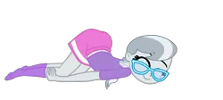 Size: 2484x1112 | Tagged: suggestive, artist:gmaplay, derpibooru import, silver spoon, equestria girls, ass, ass up, butt, face down ass up, female, image, mimir, png, silverbutt, simple background, sleeping, solo, transparent background