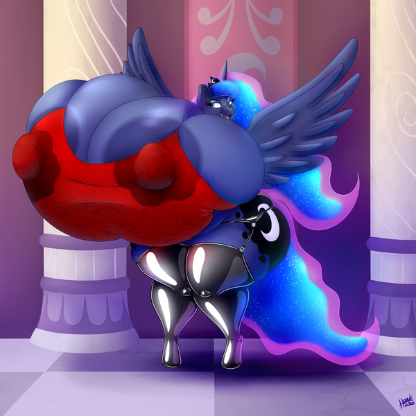 Size: 960x960 | Tagged: questionable, alternate version, artist:09hankris, derpibooru import, princess luna, alicorn, anthro, unguligrade anthro, areola, areola slip, bedroom eyes, big breasts, breast milk, breasts, busty princess luna, clothes, crown, cutie mark, digital art, erect nipples, eyelashes, female, horn, huge breasts, hyper, hyper breasts, image, impossibly large breasts, jewelry, lactation, latex, latex socks, leaking, milk, nipple outline, open mouth, png, regalia, socks, solo, solo female, spread wings, stockings, tail, thigh highs, thighs, thunder thighs, wet clothes, wide hips, wings